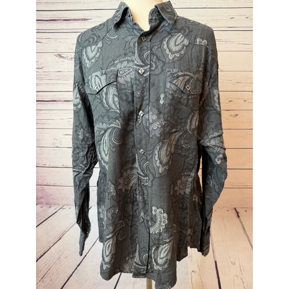 Wrangler George Strait Troubadour Shirt XL Extra Large Western Snap Mens Vintage